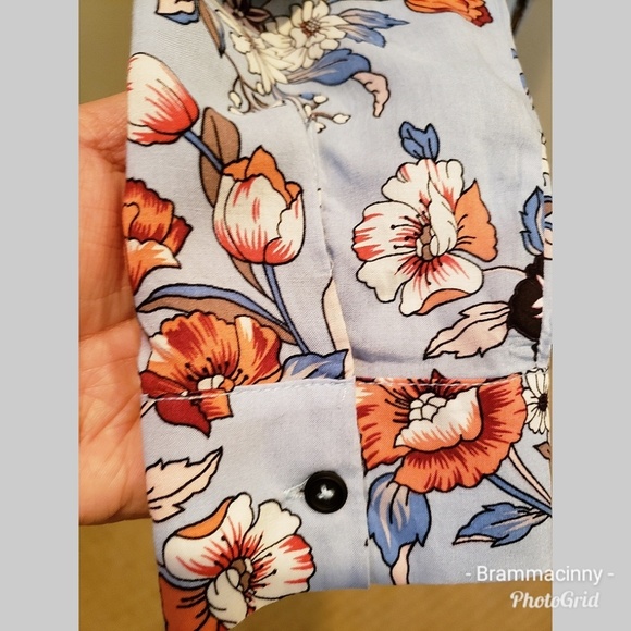 Anthropologie Maeve Leyster Floral Tie Shirt Dress - Picture 6 of 8